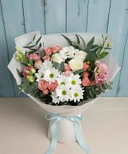 Букет цветов из:  Розы, Лизиантусы и Хризантемы #REPLACE_PRED# Юрово