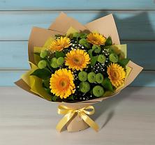 Букет цветов из:  Герберы и Хризантемы в Юрово