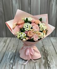 Букет цветов из:  Гвоздики, Розы и Хризантемы в Юрово