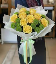 Букет цветов из:  Хризантемы и Розы в Юрово