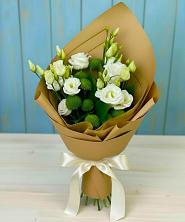 Букет цветов из:  Хризантемы и Лизиантусы в Юрово