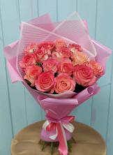 Букет 15 Розовых роз Равель в Юрово
